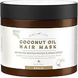 Calily Life Organic Coconut Oil Hair Mask with Natural Dead Sea Minerals, 17 Oz.&ndash;Promotes Healing and Natural Hair Growth - Enriches and Repairs Damaged Hair, Hydrates, Softens, Shines & Strengthens