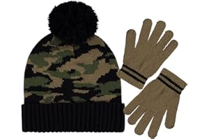 Polar Wear Big Boy 2 Pc Hat & Glove Set-Kid Cold Weather Winter Hat & Glove Sets