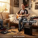 RockJam Electric Guitar Kit with Amp Bag Whammy Strap Lead Lessons view 6