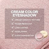 Oulac Shimmer Eyeshadow Pearl Pink Beige Highlighter Duo Waterproof view 8