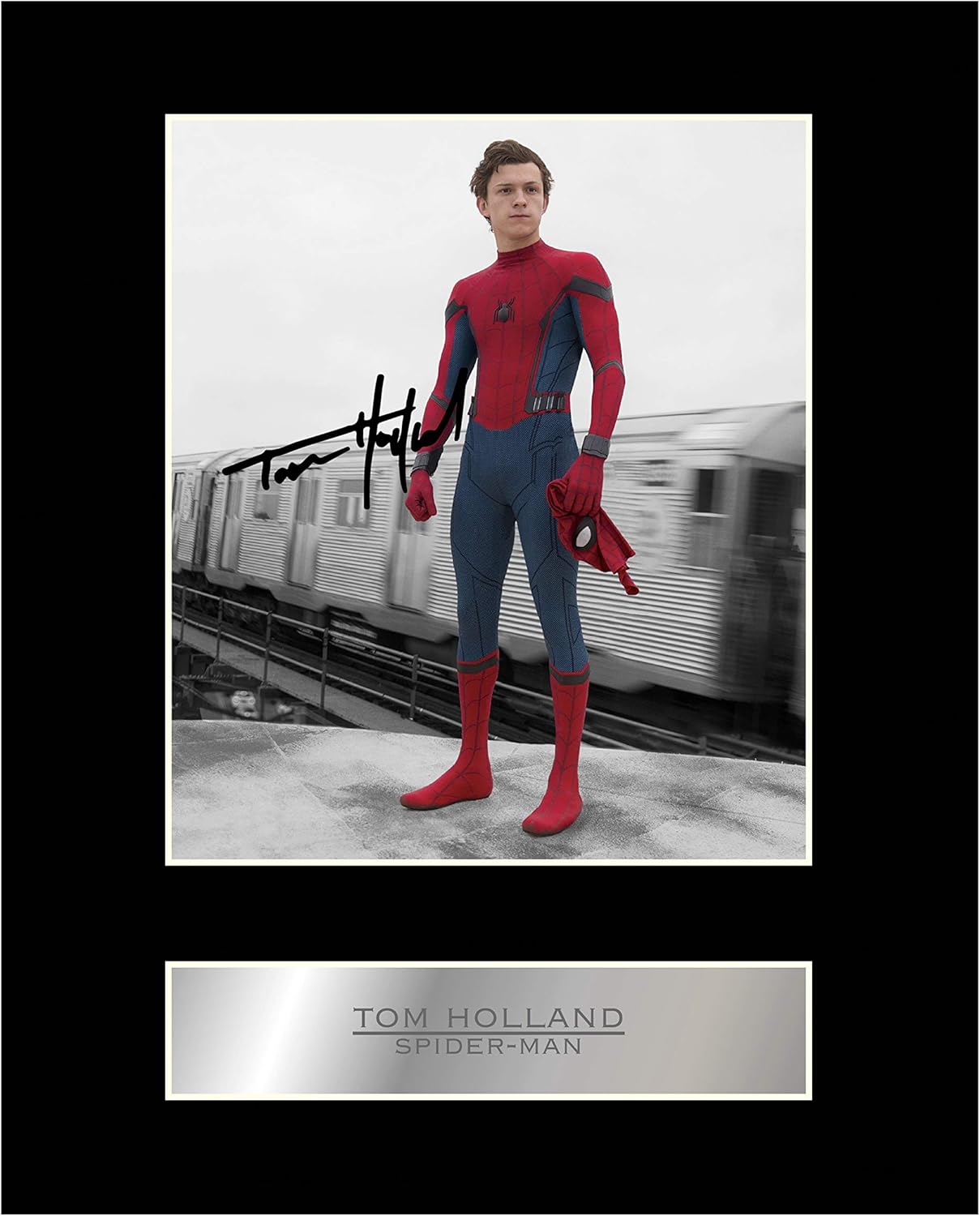 Photographs - iconic pics Tom Holland Signed Mounted Photo Display Spider-Man