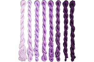 MINGGUXIUYI Natural 100% Silk Thread Handmade Embroidery Floss 8 Colors 110m Each (28)