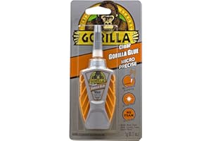 Gorilla Glue Clear Micro Precise, No-Foam Formula, Precise Dispensing Tool, Anti-Clog Cap, Clear, 0.19 oz/5g, (Pack of 1)