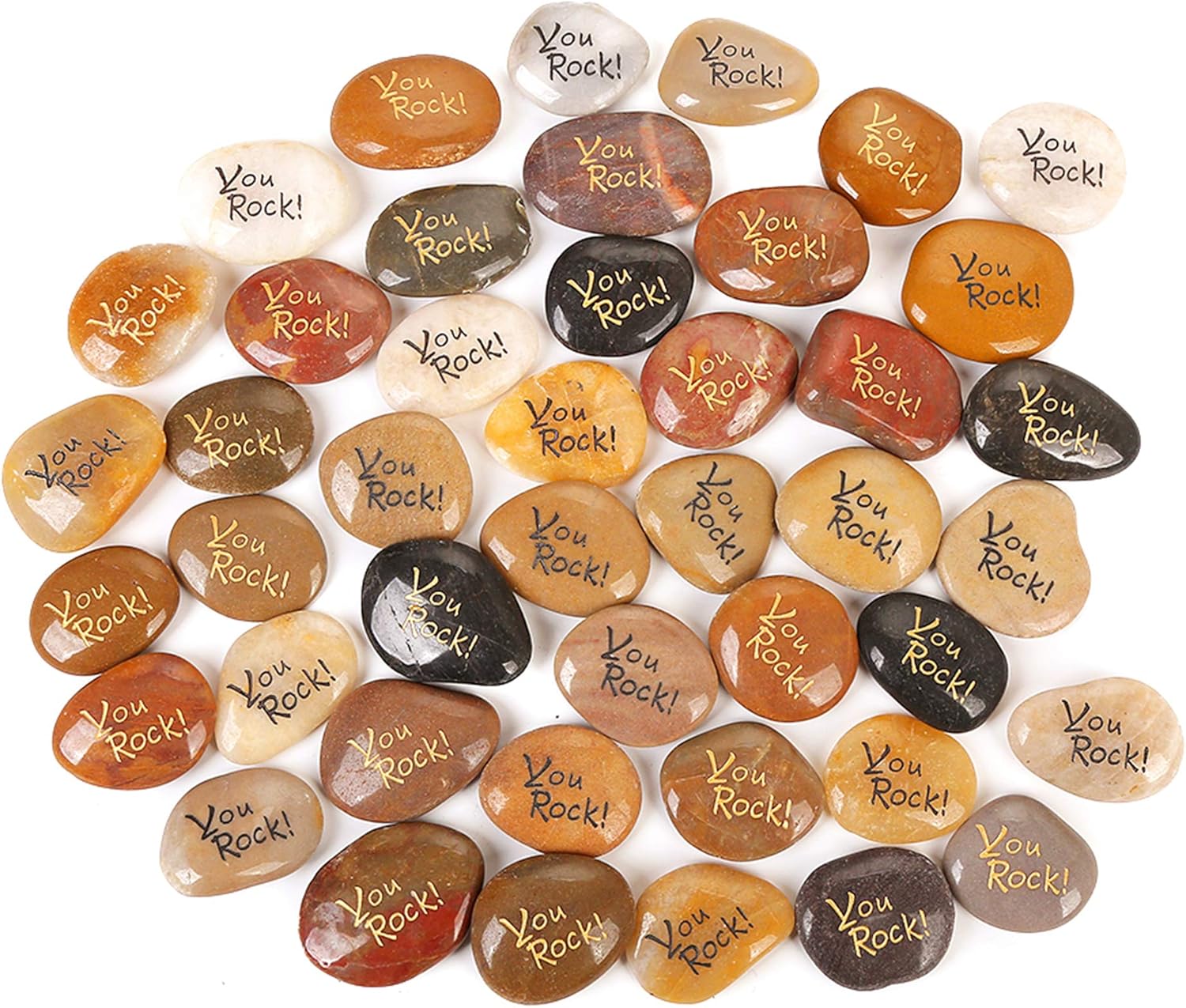 Hardscaping Materials - 50PCS You Rock! RockImpact You Rock Gifts You are amazing Engraved Inspirational Rocks Faith Stones Novelty Gifts Appreciation Gratitude Rocks Healing Thank You Stones Wholesale Bulk You Rock, 2