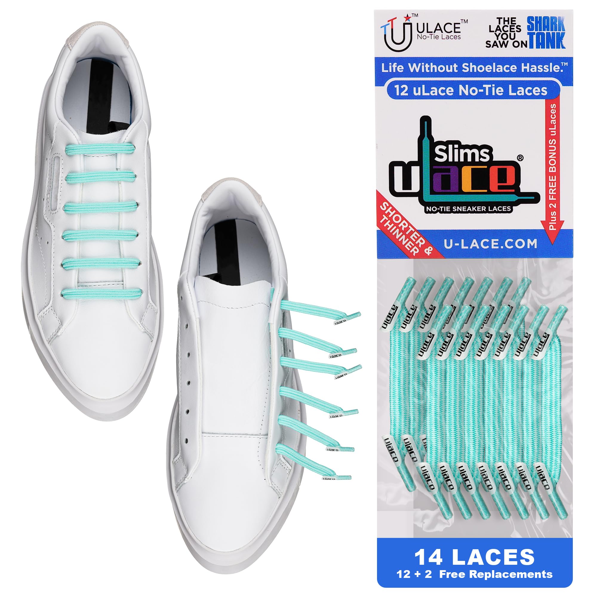 uLace Slims Double Pack - Seafoam Blue