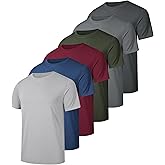 Kinglaman 6 Pack Workout Gym Shirts for Men, UPF 50+ Short Sleeve UV Sun Shirt Outdoor Gym Hiking Tops Quick Dry Shirts