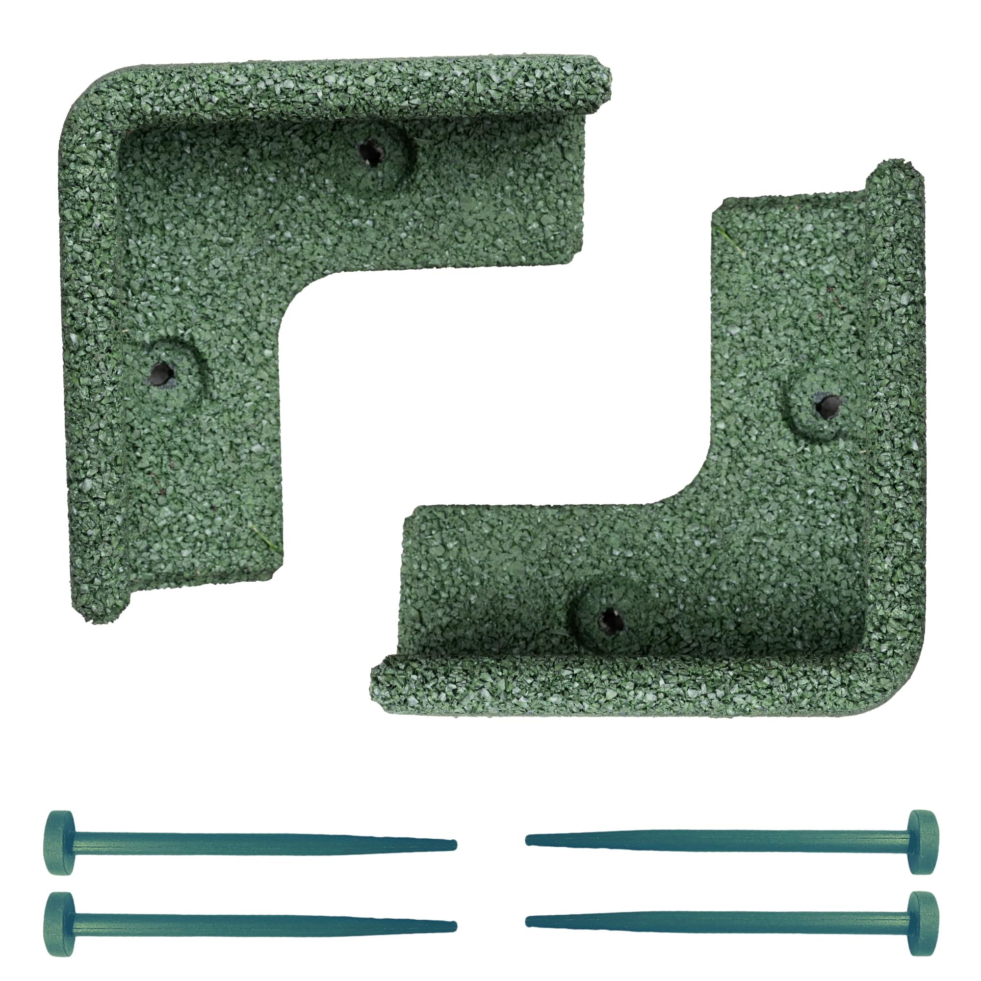 FlexiBorder 2 x 90 Degree Inside Corner Green - Rubber Lawn Edging - Garden Edging for Grass Lawns, Pathways and Flower Borders