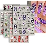 Attractive Halloween Nail Stickers: 5D Embossed