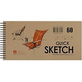 Design Ideation Quick Sketch Book – 6x12 Multi-Media Paper For Pencil, Ink, Marker & Charcoal, Handmade In USA
