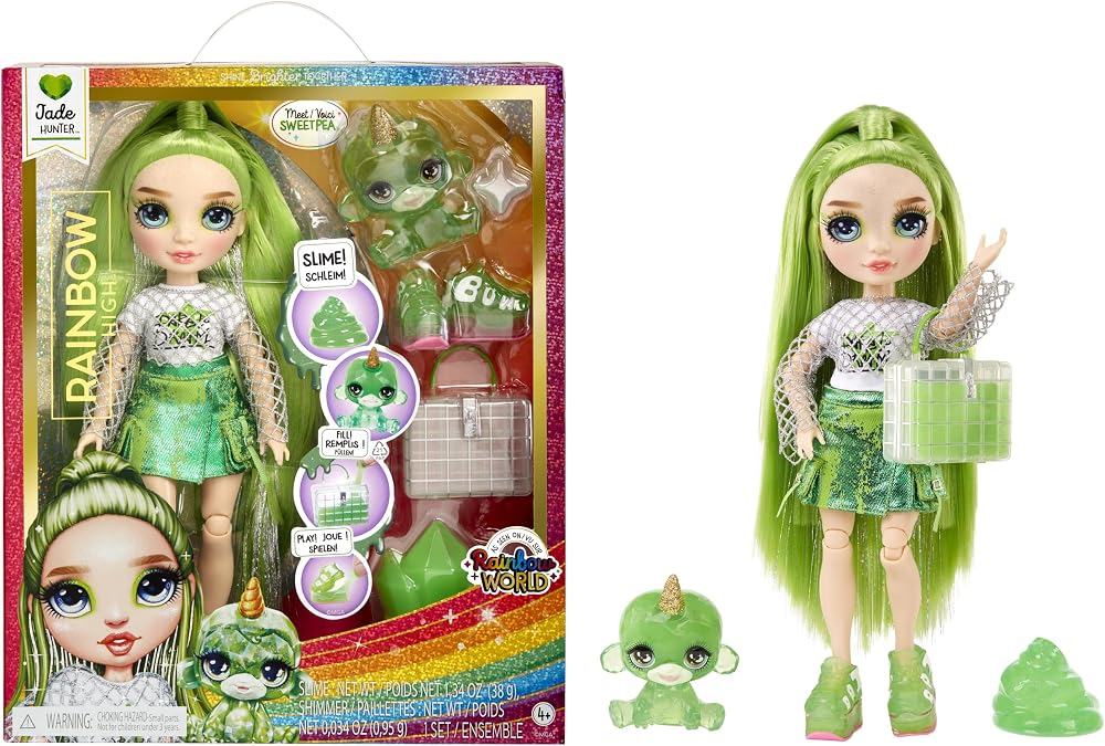 Rainbow High Jade Hunter Fashion Doll with Slime Kit and Magical Pet