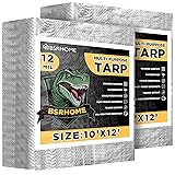 Tarps Waterproof 10x12 Feet, 2 Pack Heavy Duty