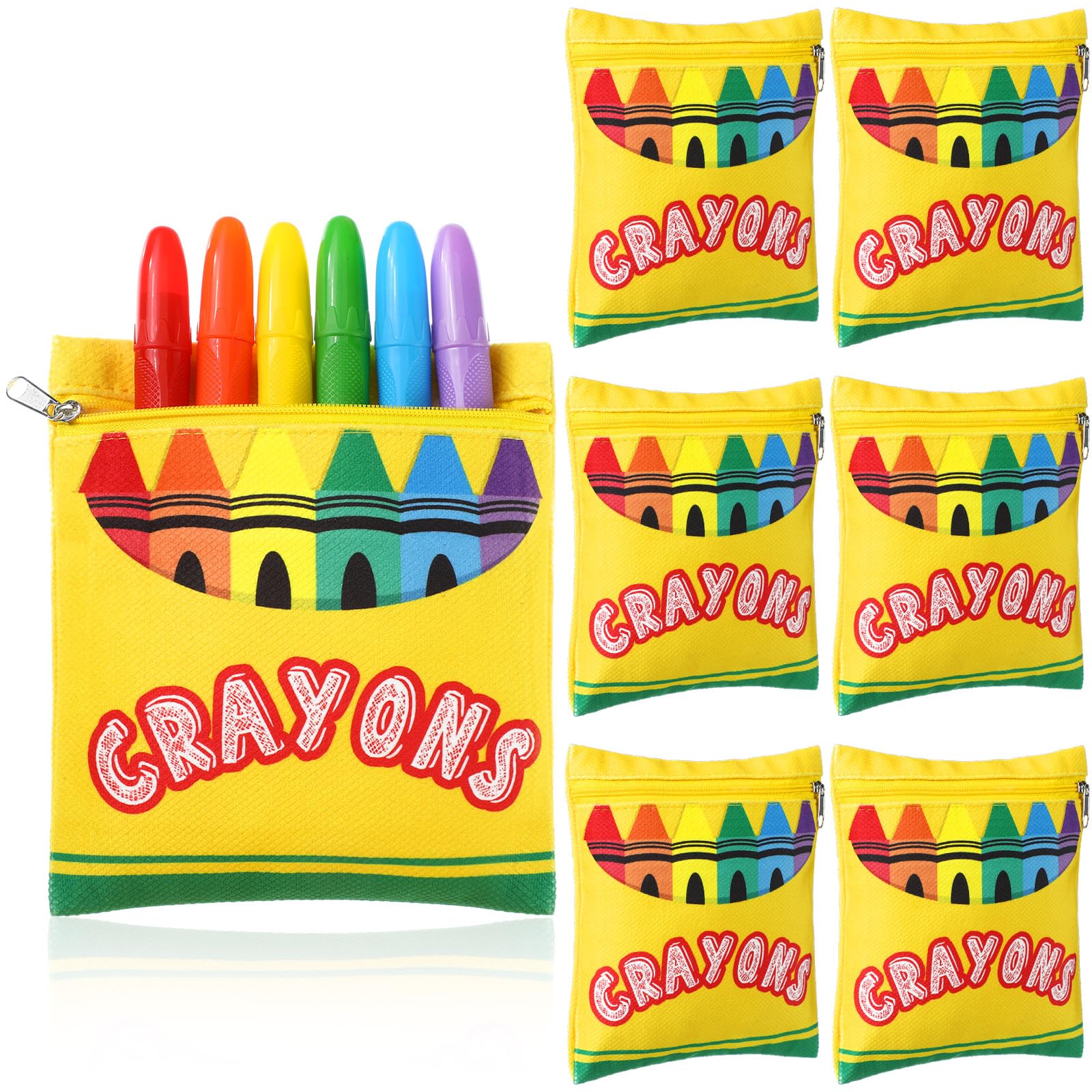 Photo 1 of MotiMind 6 Pcs Crayon Storage Bags with Zipper for Classroom Crayon Organizer Dispenser Marker Storage Organizer for Art Supplies Back to School