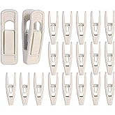 Mateda Velvet Hangers Clips Strong Finger Clips Perfect for Thin Velvet Hangers (Beige, 20)