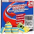Dishwasher Cleaner Tablets 24 Pack,Deodorizer Tablets Cleaning Descaler Pods for Dish Washer, Natural Dish Washer Machine Tablets for Limescale, Mineral Buildup, Odor, Smell - 12 Month Supply