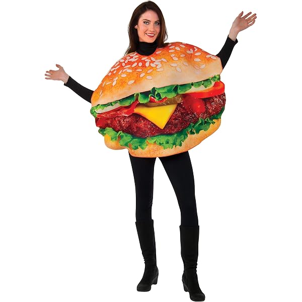 Costume Rasta Imposta Cheeseburger, multicolore, taglia unica