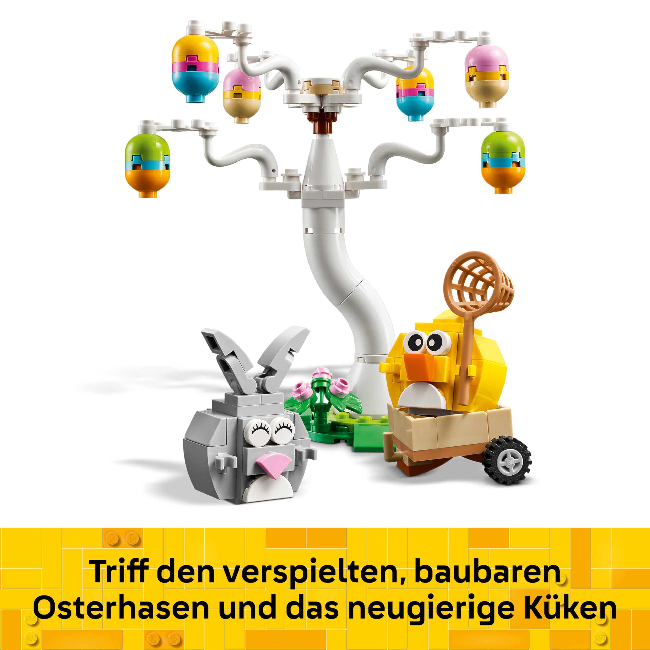 LEGO Osterhase und Ostereiersuche - Kinderspielzeug mit Hasen & Vogel Tierfiguren - Mit Baum & Wagen - Kreatives Konstruktionsspielzeug - Geschenk für Mädchen & Jungen ab 8 Jahren - 40808 5