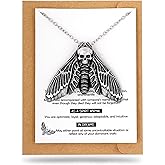 HAQUIL Moth Necklace, Alpha Male Moth Great Gifts For Dad Mom Moth Head Pendant, Moth Jewelry Gift for Men and Women Moth Lover Pendant Gifts