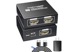 AVEDIO LINKS HDMI Splitter 1 in 2 Out 4K@60Hz w/ 4ft HDMI Cable, HDCP Bypass HDMI Audio Splitter for Soundbar, Support Dobly Vision/Atmos 7.1ch,Down Scaler 4K 1080P Sync, 2K@144Hz,Work for Firestick, PS4/5, Roku