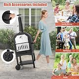 TANGZON Outdoor Pizza Oven Wood Fired with Thermometers and Cover 64x53x162cm view 5
