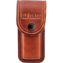 Old Timer 6OT Golden Bear Traditional Lockback Pocket Knife With 3.9in High Carbon Stainless Steel Clip Point Blade, Sawcut Handle, And Lanyard Hole For Hunting, Whittling, Camping, EDC, And Outdoors