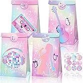 LaVenty 12 PCS Singer Theme Party Favor Bags Pop Star Theme Birthday Party Supplies Kids Candy Treat Bag for Birthday Wedding Bridal Shower