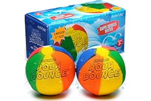 Activ Life The Ultimate 2 Pack Larger 3” Size Water Skip Balls, Water Bouncing Ball for Swimming Pool, Beach Toys for Friends