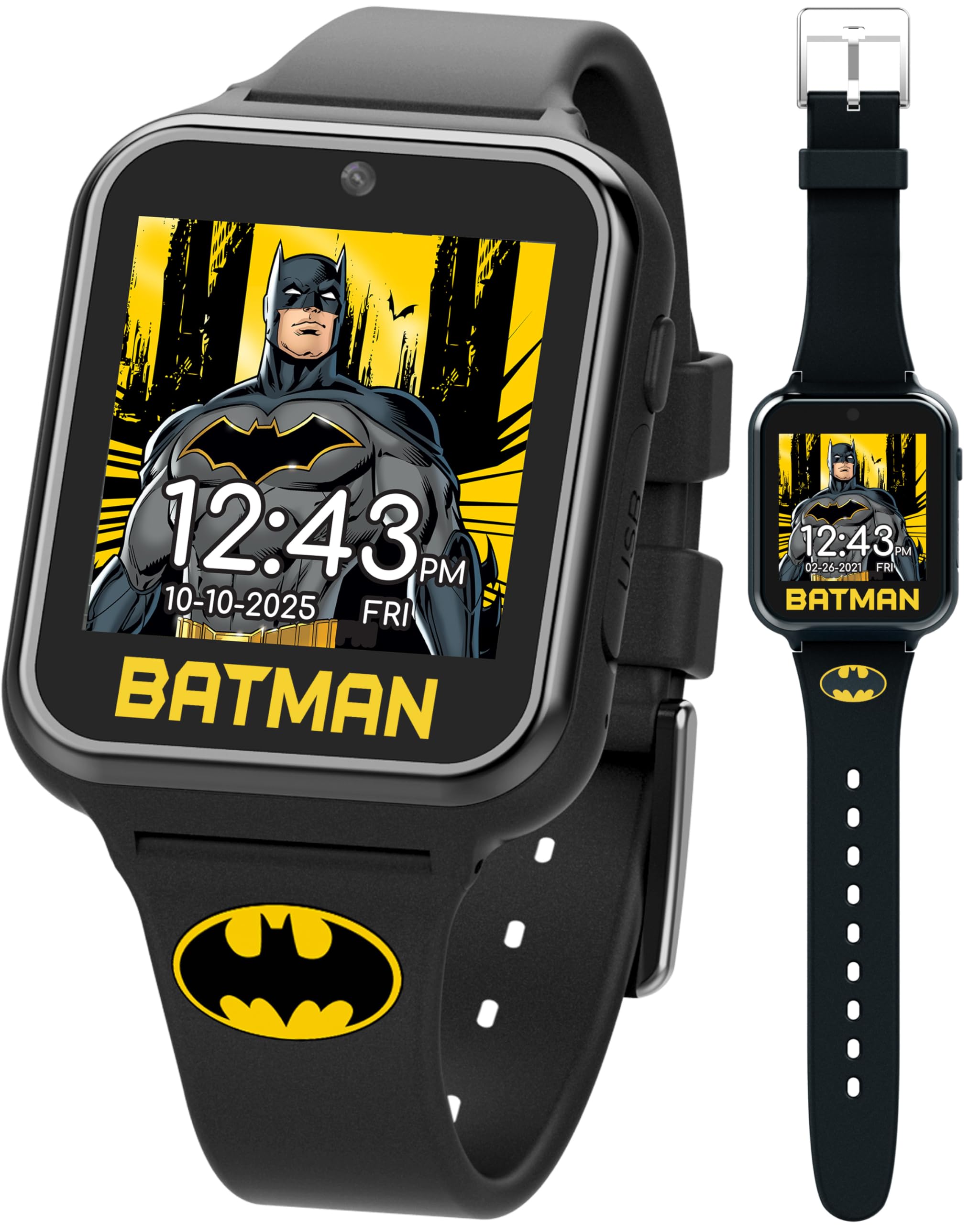 Batman Kids Smart Watch Touchscreen with Camera Voice Recorder Games Stopwatch Alarm Timer Fitness Tracker Calculator – Adjustable Strap Fits 5.5″ to 8″ Wrists