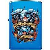 Zippo Personalized Harley-Daviddson Windproof Oil Lighter Engraving - Christmas, Halloween &amp; Valentines Day Gift (Blue)