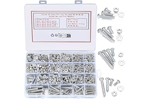 YOUYIDUN 1080 Pcs Screws and Bolts and Nuts Assortment Kit, Cross Pan Head Screws Nuts and Bolts and Washers Set, Hex Socket Head Cap Machine Screws, Bolts and Nuts Kit for Industrial Household Electronic