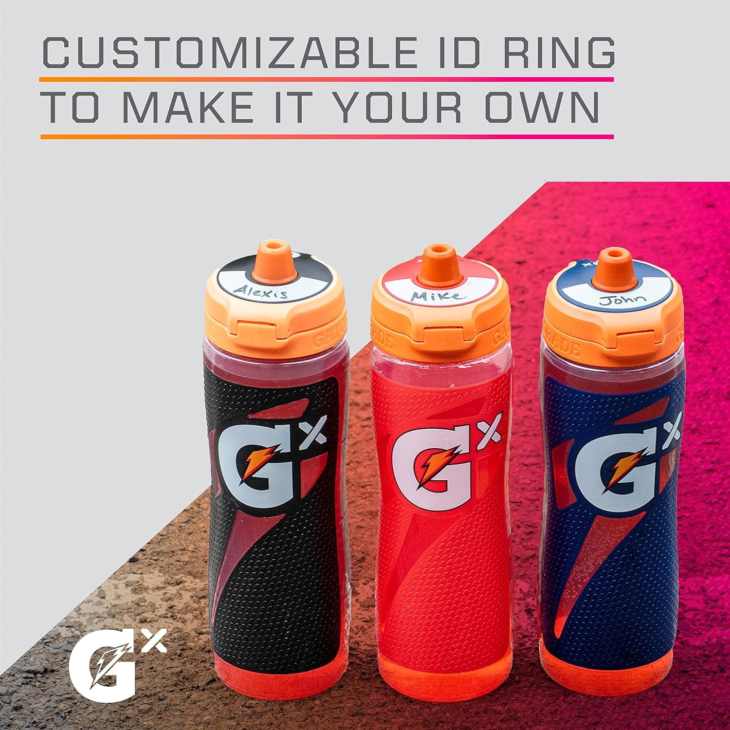Gatorade GX Sistema de hidratación de la cocina, botellas de compresión sin deslizamiento de gx y gx de bebidas deportivas concentradas amarillo, plástico Gatorade GX Sistema de hidratación de la cocina, botellas de compresión sin deslizamiento de gx y gx de bebidas deportivas concentradas amarillo, plástico