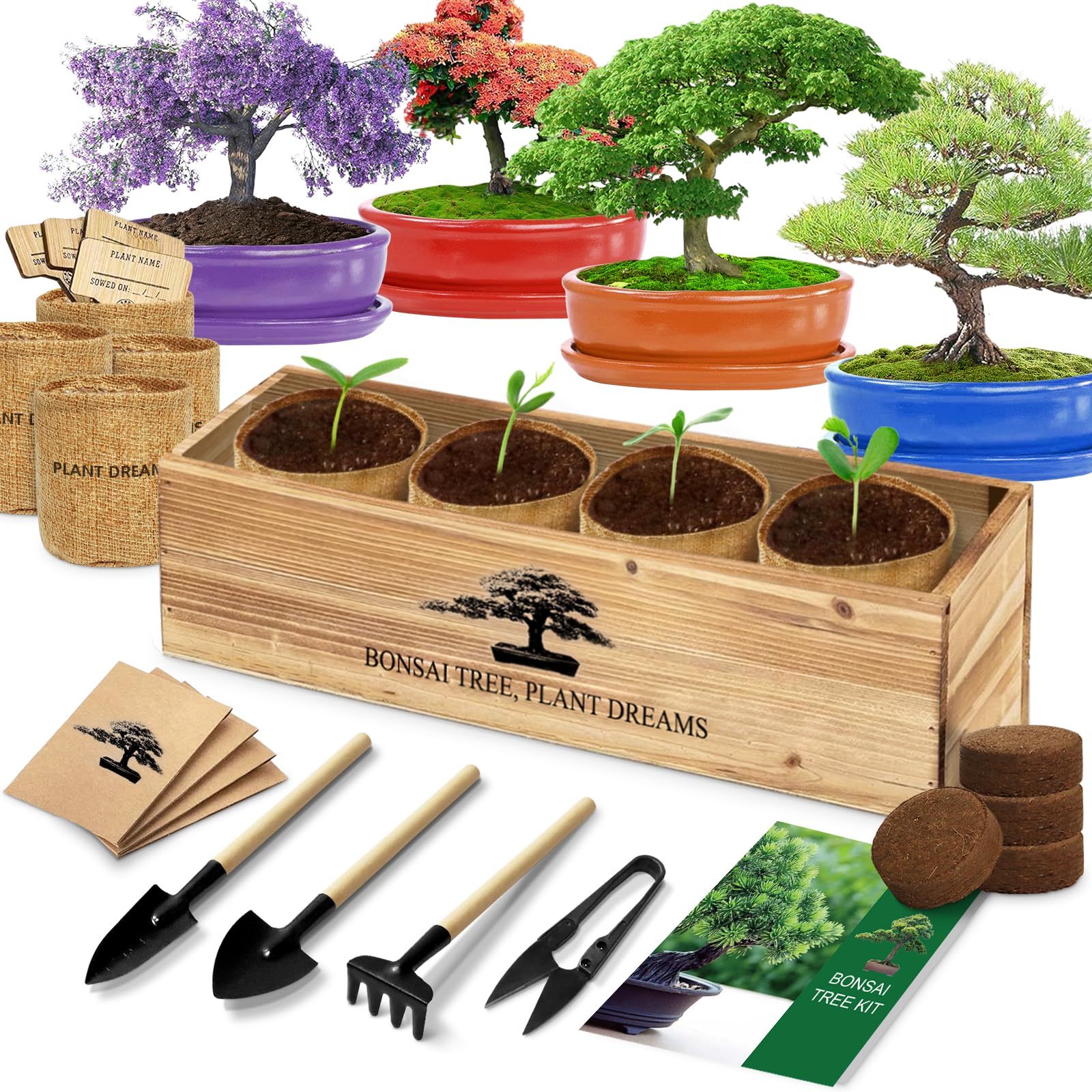 Photo 1 of ** SOLD AS IS NO RETURN/REFUNDS**
Bonsai Tree Kit, Bonsai Starter Kit with Seeds & Tools, Tree Live Plants Indoor, Gardening Gifts for Women Men Mom Father Plant Lover, Birthday Gifts for Women