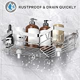 KEGII Corner Shower Caddy No Drill Stick On Silver Stainless Steel view 3