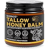 Gximdz es Beef Tallow for Skin, Tallow and Honey Balm, Grass-Fed Beef Tallow Moisturizer for Face & Body with Raw Honey & Beeswax, 4.2 Fl Oz