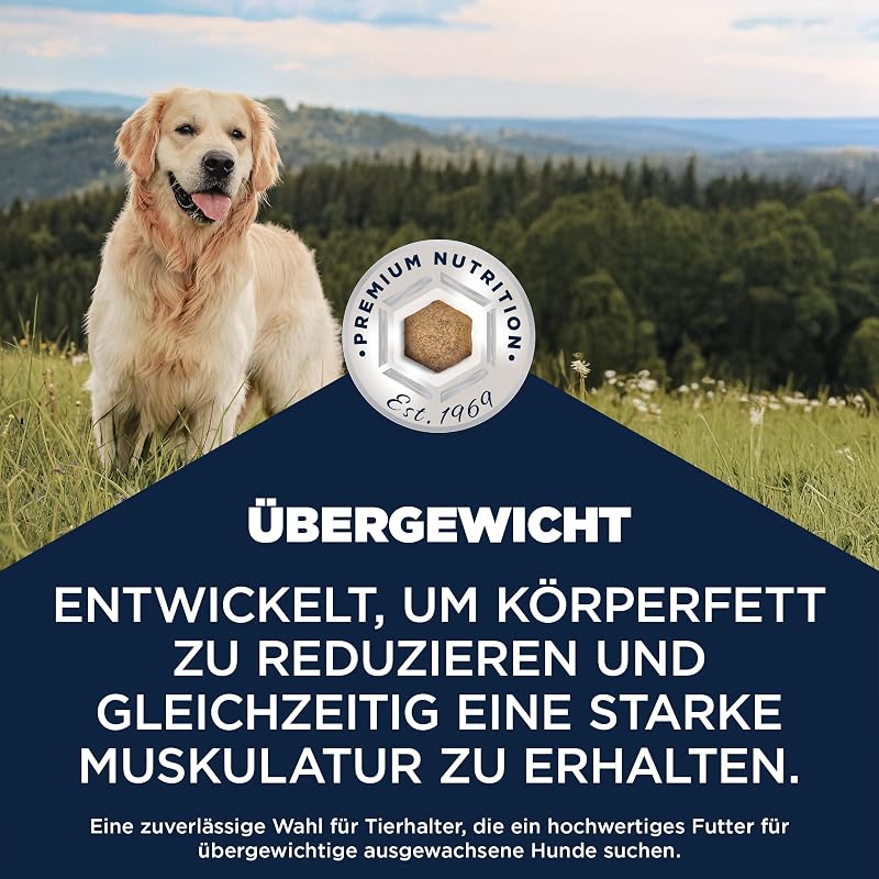 Overweight Hunde Diätfutter mit Huhn, 2,3 kg