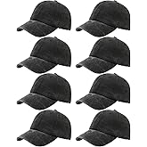 LYDTICK 8 Pack Vintage Washed Baseball Cap Golf Dad Hat Distressed Cotton Plain Trucker Hats for Men Women