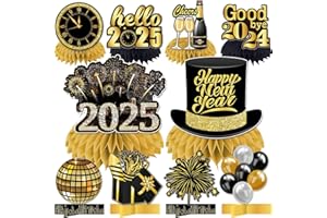 Happy New Year Centerpiece for Table, 10pcs New Years Centerpiece for New Years Eve Table Decorations,3d Double Side New Years Eve Centerpieces for Tables, New Years Eve Party Supplies 2025 cocomigo