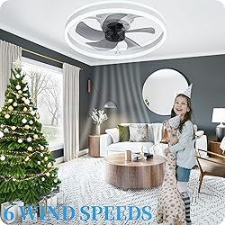 DewShrimp Flush Mount Bladeless Ceiling Fan with