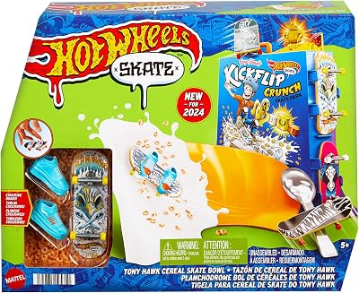 Hot Wheels Skate Tony Hawk Cereal Bowl Fingerboard Set with Exclusive Board