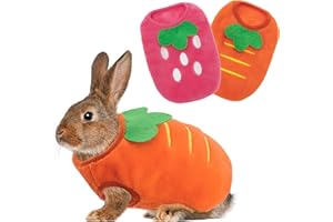 IPRAVOCI Guinea Pig Clothes - Cute Fleece Warm Pet Outfits for Rabbit Bunny Ferrets Chinchillas Kitten Chihuahua, etc. Small Animals - Strawberry Carrot Shape Cozy Vest Pet Costume