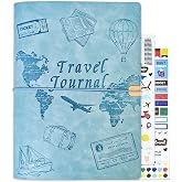 Tolivip Travel Journal for Women Men and Couples, Leather Travel Notebook | Refillable Travel Planner Diary with Prompts, Travel Memory Book &amp; Adventure Book