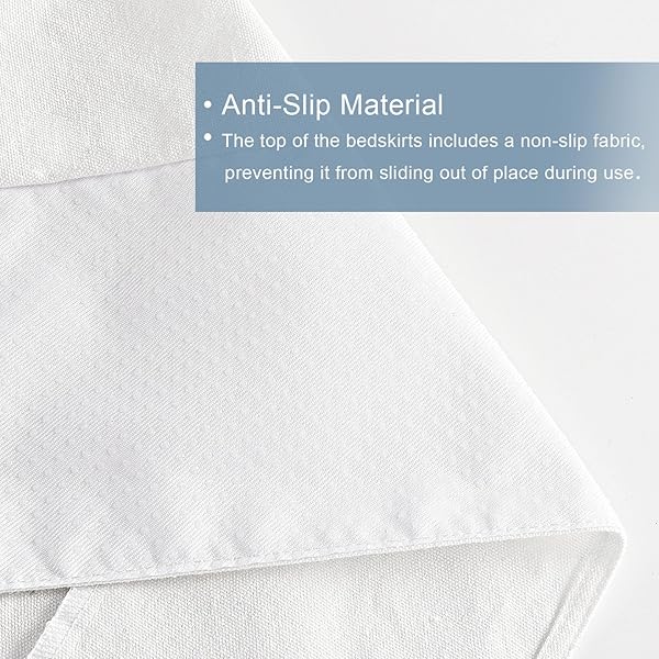 HIG OFF WHITE CHIC KING BED SKIRT – EASY FIT SCALLOP EDGE PLEATED BEDSKIRTS, 14 INCH DROP ANTI-SLIP DUST RUFFLE, THICK FABRIC FOR ENHANCED PRIVACY, PRE-WASHED FOR LONG-LASTING USE(N60022)