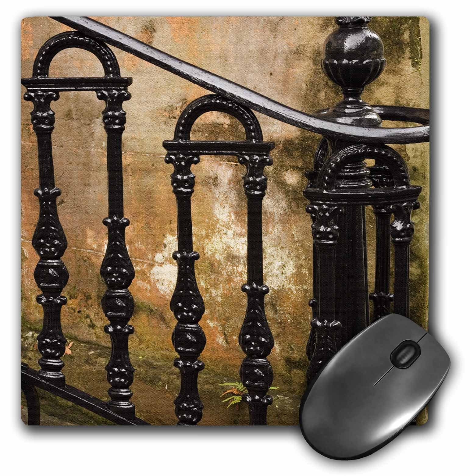 3dRose mp_89374_1 8 x 8-Inch Georgia, Savannah. Wrought Iron Railing - Us11 Jwl0189 - Joanne Wells Mouse Pad
