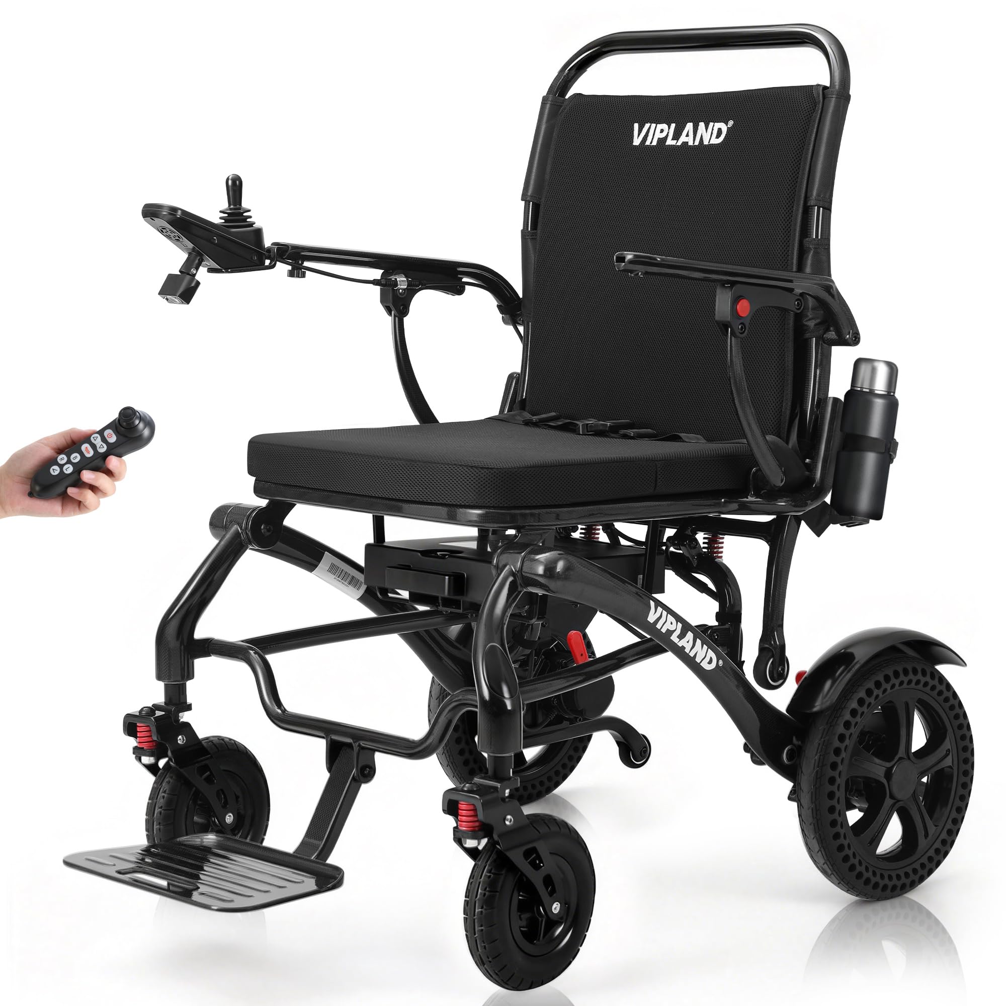 Photo 1 of VIPLAND 500lbs Capacity Carbon Fiber Electric Wheelchairs for Adults, 41lb Lightweight Foldable Motorized Wheelchair with 20 Inch Seat, 25 Miles Long Range, All Terrain, 500W Dual Motor, Portable Size