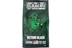 Black Rifle Coffee Company Beyond Black, 12oz Bag, Whole Bean Dark Roast - Roasted Blend Made from Arabica Beans - Colombian 