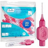 TePe Original Interdental Brush, Pink, for Cleaning Teeth Gaps, 20pcs | Reusable soft dental brushes. Color-coded sizes target plaque in tooth gaps, braces &amp; implants to support better gum health.