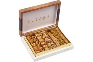 Eastanbul Baklava, 500g, Baklava Pastry Gift Box, Middle Eastern Sweets Gift Box, Turkish Desserts, Pistachio & Cashew & Almo