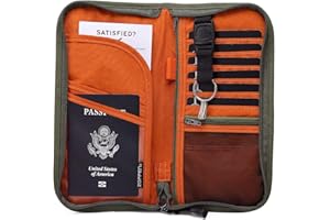 ZOPPEN Passport Holder Family RFID Passport Wallet, Passport Holder Women/Men, Travel Wallet Documents Organizer Zipper Case with Removable Wristlet Strap, Travel Essentials for Flying