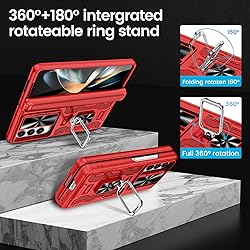 VEGO for Galaxy Z Fold 4 Case with Kickstand, Hinge