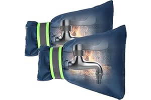 Outdoor Faucet Covers for Winter Freeze Protection, Kanosan 8.3"H X 6.7"W Thickened Reflective Outside Spigots Covers Hose Bib Insulated Sock for Winter Cold Weather, 2 Pack Blue