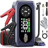 9-in-1 4500A 150PSI Car Battery Booster Jump Starter with Air Compressor, YaberAuto Jump Starter (All Gas/9L Diesel), 12V Car